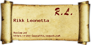 Rikk Leonetta névjegykártya